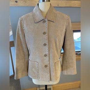 Bernardo Collection Suede Topstitch Crop Jacket